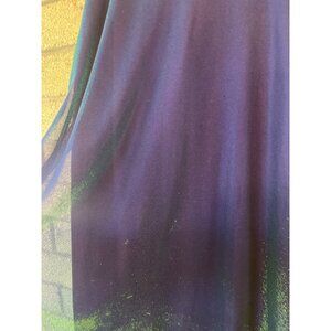 Shimmery Iridescent Purple & Green Maxi Skirt With Sheer Overlay